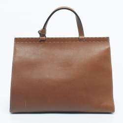 Pre Owned Gucci Brown Leather Medium GG Marmont Animalier Top Handle Bag