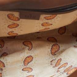 Pre Owned Gucci Brown Leather Medium GG Marmont Animalier Top Handle Bag