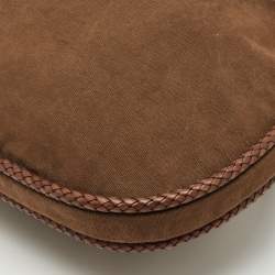 Pre Owned Gucci Brown Canvas Bamboo Handle Hobo