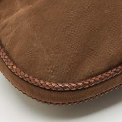 Pre Owned Gucci Brown Canvas Bamboo Handle Hobo