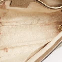 Pre Owned Gucci Beige Leather Soho Flap Chain Shoulder Bag