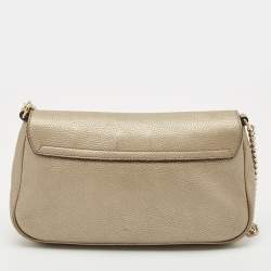 Pre Owned Gucci Beige Leather Soho Flap Chain Shoulder Bag