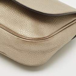 Pre Owned Gucci Beige Leather Soho Flap Chain Shoulder Bag