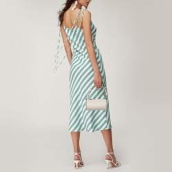 Pre Owned Gucci White Diagonal Quilted Leather Mini Blondie Bag