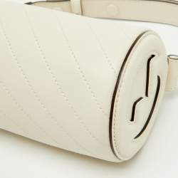 Pre Owned Gucci White Diagonal Quilted Leather Mini Blondie Bag