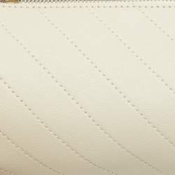 Pre Owned Gucci White Diagonal Quilted Leather Mini Blondie Bag