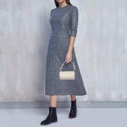 Pre Owned Gucci White Diagonal Quilted Leather Mini Blondie Bag