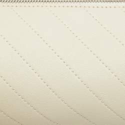 Pre Owned Gucci White Diagonal Quilted Leather Mini Blondie Bag