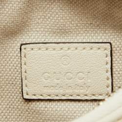 Pre Owned Gucci White Diagonal Quilted Leather Mini Blondie Bag