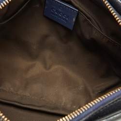 Pre Owned Gucci Navy Blue Patent Leather Soho Cosmetic Pouch Clutch