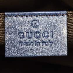Pre Owned Gucci Navy Blue Patent Leather Soho Cosmetic Pouch Clutch