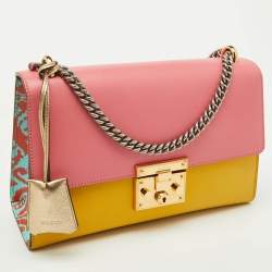 Pre Owned Gucci Multicolor Leather Medium Padlock Shoulder Bag