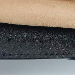 Pre Owned Gucci Black Matelassé Leather Mini GG Marmont Top Handle Bag
