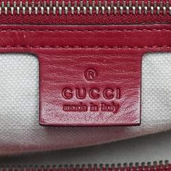 Pre Owned Gucci Red Leather Medium Boston Bag
