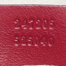 Pre Owned Gucci Red Leather Medium Boston Bag