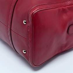 Pre Owned Gucci Red Leather Medium Boston Bag
