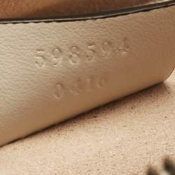 Pre Owned Gucci Off White Matelassé Leather GG Marmont Vanity Case Backpack