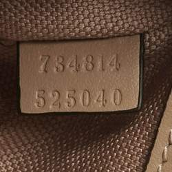 Pre Owned Gucci Beige Matelassé Leather Small GG Marmont Shoulder Bag