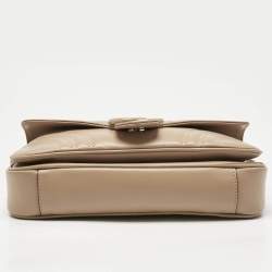 Pre Owned Gucci Beige Matelassé Leather Small GG Marmont Shoulder Bag