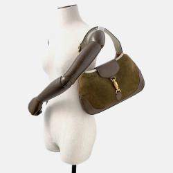 Pre Owned Gucci Jackie Vintage Brown Suede Leather Shoulder Bag
