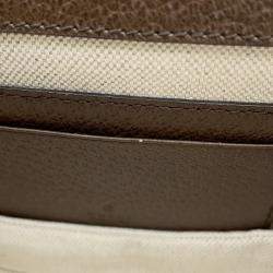 Pre Owned Gucci Bamboo 1947 Mini Beige Brown Jumbo GG Canvas Leather 2-Way Handbag