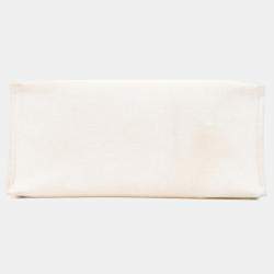 مملوكة مسبقًا حقيبة يد توتس غوتشي قماش بني أبيض كبيرة مع شعار