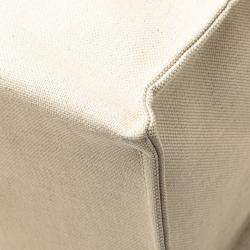 مملوكة مسبقًا حقيبة يد توتس غوتشي قماش بني أبيض كبيرة مع شعار