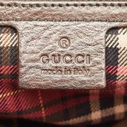 Pre Owned Gucci Beige/Brown GG Crystal Canvas and Leather Medium Babouska Studded Tote
