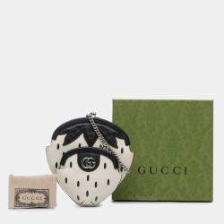 Pre Owned Gucci White Leather Fruittini Strawberry Crossbody Bag