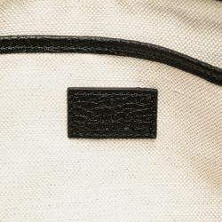 Pre Owned Gucci Black Medium GG Emblem Embossed Leather Shoulder Bag