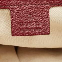 Pre Owned Gucci Beige/Burgundy GG Canvas and Leather Bree Satchel