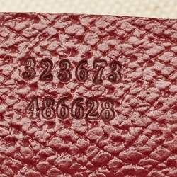 Pre Owned Gucci Beige/Burgundy GG Canvas and Leather Bree Satchel