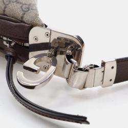 Pre Owned Gucci Attache Medium Brown GG Supreme Canvas Shoulder Bag