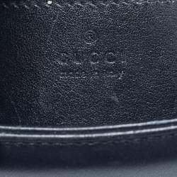 Pre Owned Gucci Black Matelasse Leather Mini GG Marmont Top Handle Bag