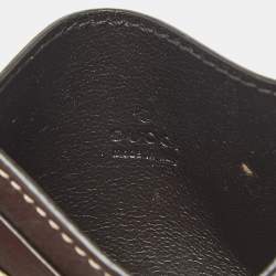 مملوكة مسبقًا Gucci Brown/Beige GG Supreme Canvas and Leather Card Holder