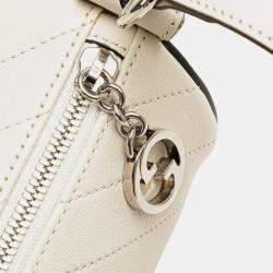 Pre Owned Gucci White Mini Leather Blondie Shoulder Bag