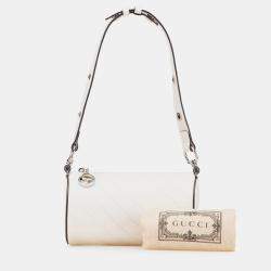 Pre Owned Gucci White Mini Leather Blondie Shoulder Bag