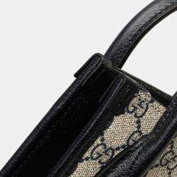 Pre Owned Gucci Beige Brown Mini GG Supreme Interlocking G Satchel