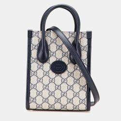 Pre Owned Gucci Beige Brown Mini GG Supreme Interlocking G Satchel