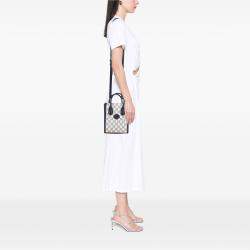 Pre Owned Gucci Beige Brown Mini GG Supreme Interlocking G Satchel