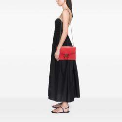 Pre Owned Gucci Red Medium Dollar Calfskin Interlocking G Crossbody