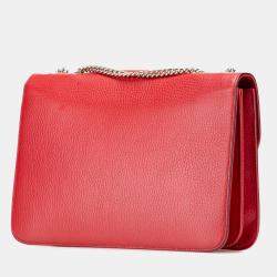 Pre Owned Gucci Red Medium Dollar Calfskin Interlocking G Crossbody