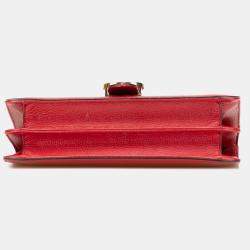 Pre Owned Gucci Red Medium Dollar Calfskin Interlocking G Crossbody