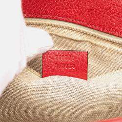 Pre Owned Gucci Red Medium Dollar Calfskin Interlocking G Crossbody