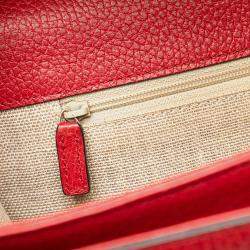 Pre Owned Gucci Red Medium Dollar Calfskin Interlocking G Crossbody