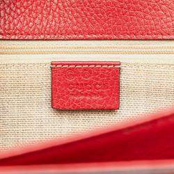 Pre Owned Gucci Red Medium Dollar Calfskin Interlocking G Crossbody