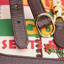 Pre Owned Gucci Brown Small Canvas 100 Centennial Music Jackie 1961 Crossbody
