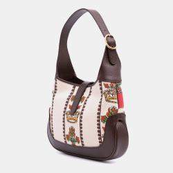 Pre Owned Gucci Brown Small Canvas 100 Centennial Music Jackie 1961 Crossbody