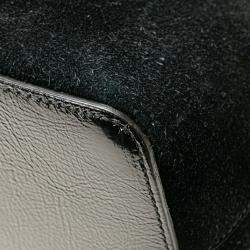 Pre Owned Gucci Black Medium Suede Ophidia Web Dome Satchel