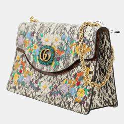 Pre Owned Gucci Embroidered Linea Ricami Shoulder Bag